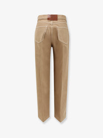 Celine Women's Boyfriend Cotton Trousers White