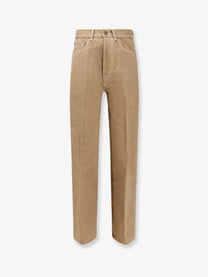 Celine Women's Boyfriend Cotton Trousers White