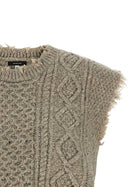 R13 Boyfriend Cable Vest Grey, view 3