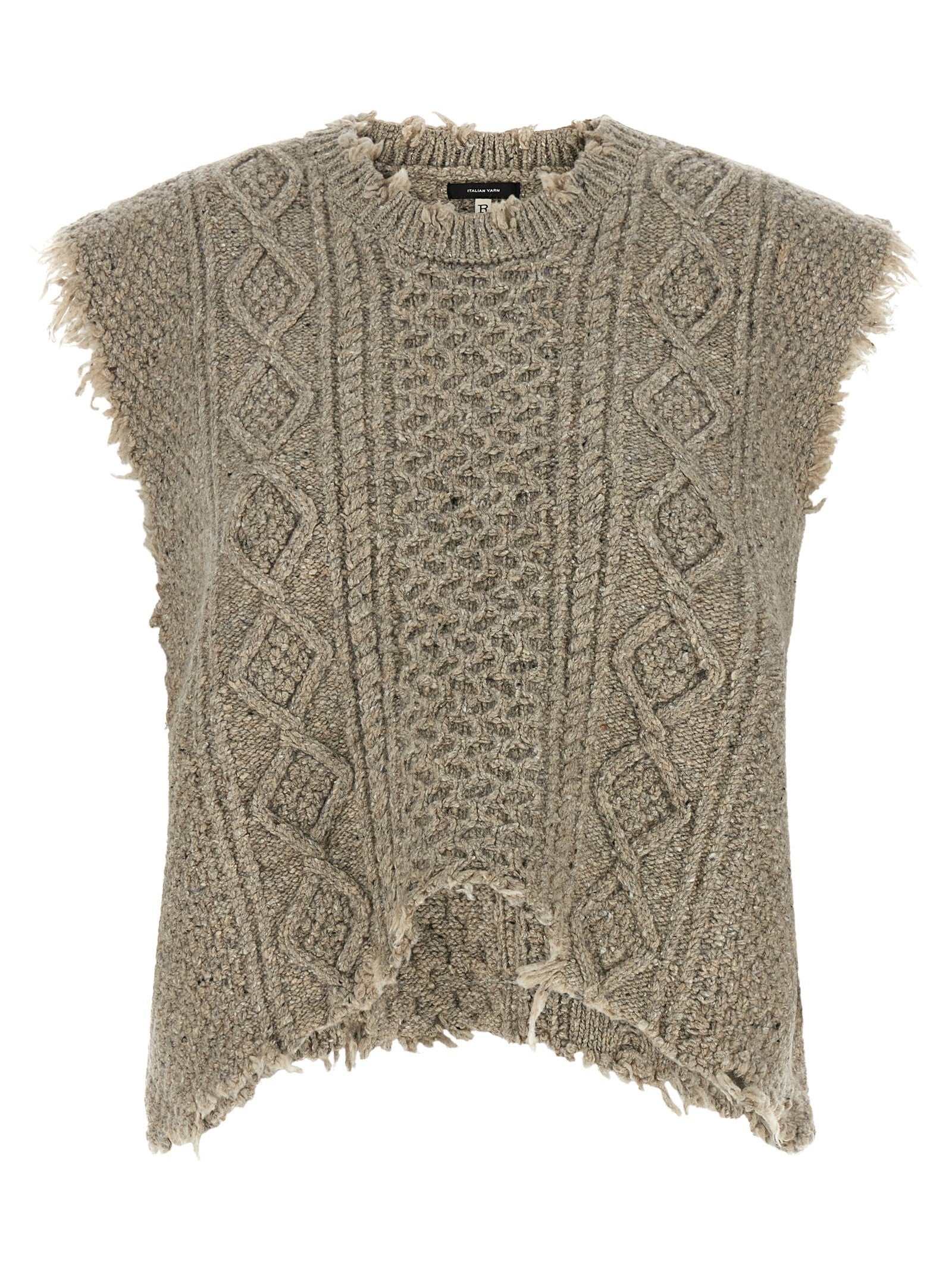 R13 Boyfriend Cable Vest Grey