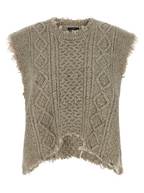 R13 Boyfriend Cable Vest Grey