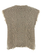 R13 Boyfriend Cable Vest Grey, view 2