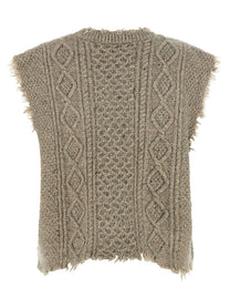 R13 Boyfriend Cable Vest Grey