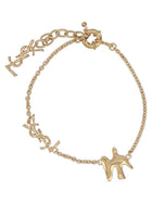 Saint Laurent Women's Chain Bracelet with Cassandre Colomba Gold, view 2