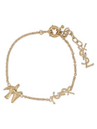 Saint Laurent Women's Chain Bracelet with Cassandre Colomba Gold