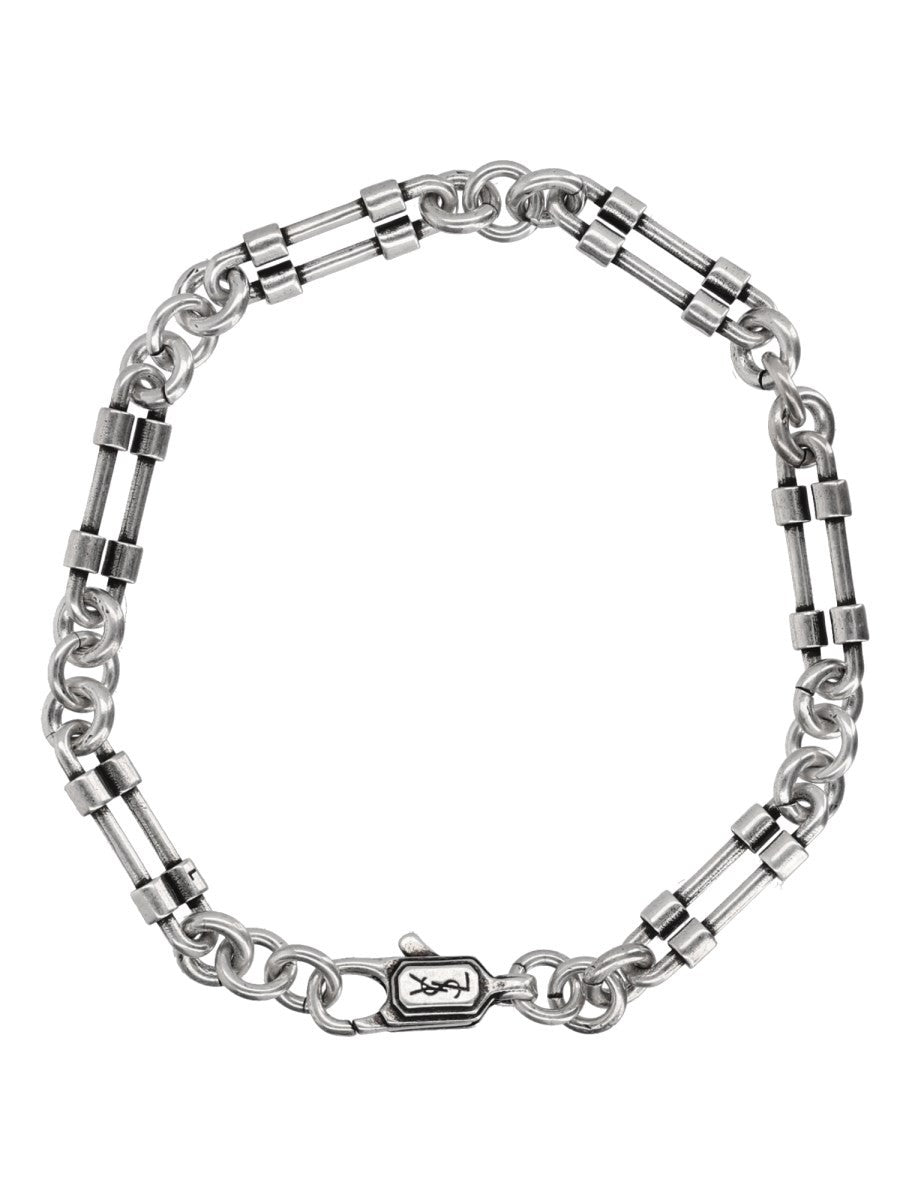 Saint Laurent Men's Chain Bracelet with Moschettone Silver, view 2