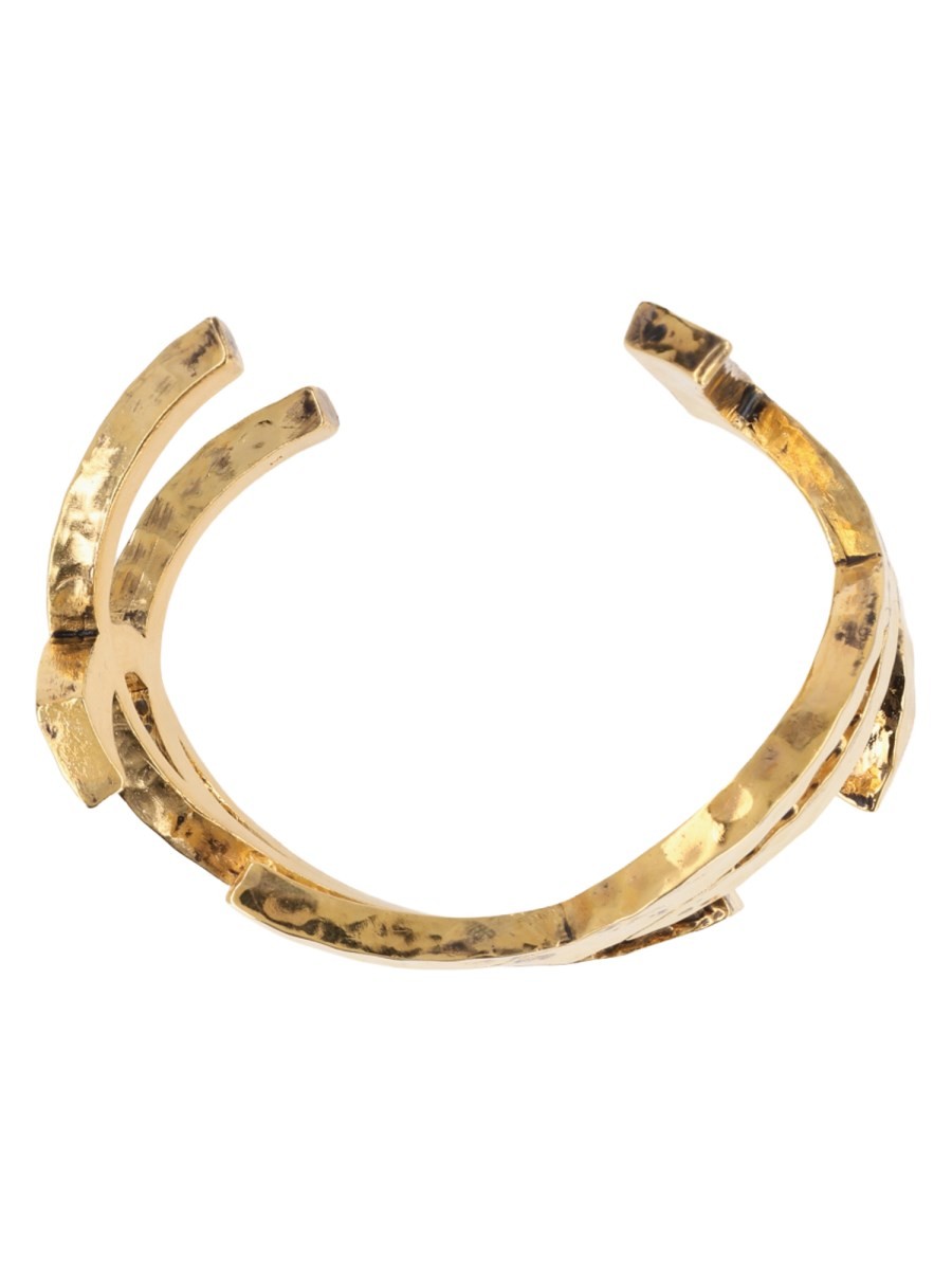 Saint Laurent Women's Bracciale Polsino Cassandre in Metallo Gold