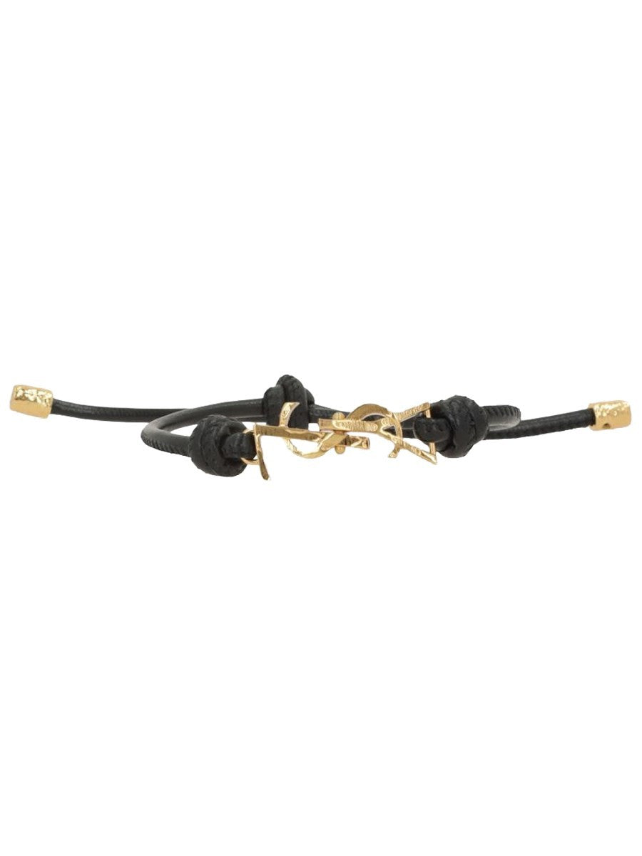 Saint Laurent Women's Bracciale Cassandre in Pelle Black