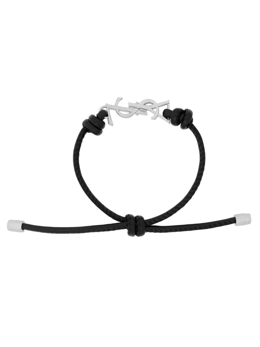Saint Laurent Women's Bracciale Cassandre in Pelle Black