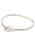Saint Laurent Men's Bracelet with Chain Spiga Tubo Silver, view 2