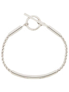 Saint Laurent Men's Bracelet with Chain Spiga Tubo Silver