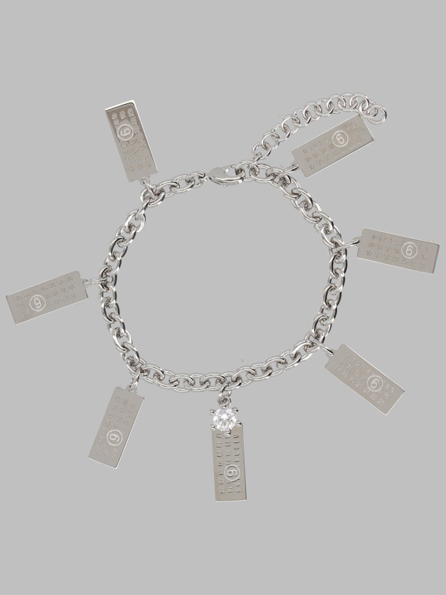 MM6 Maison Margiela Men's Bracciale Con Charms Numeric Silver