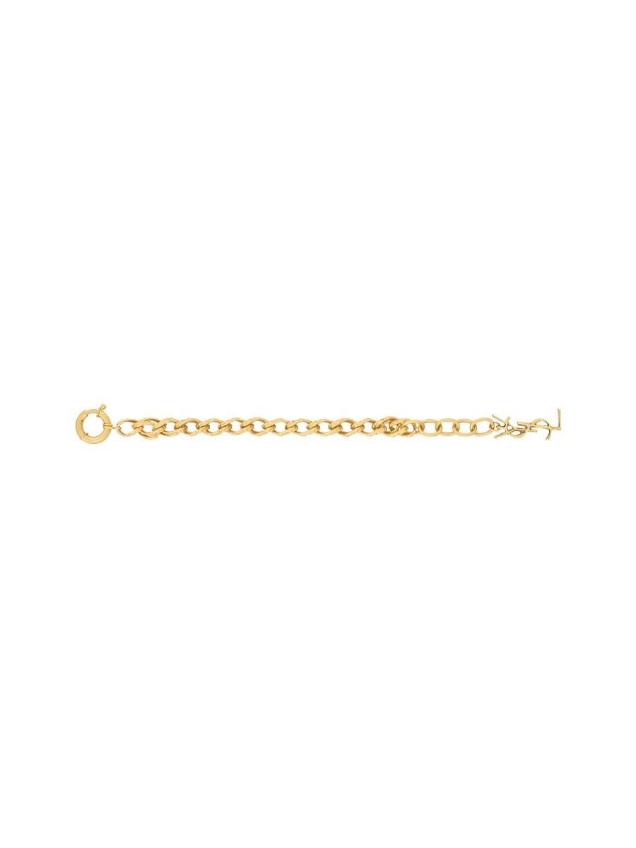 Saint Laurent Women's Bracelet with Ciondolo Cassandre Gold, view 2