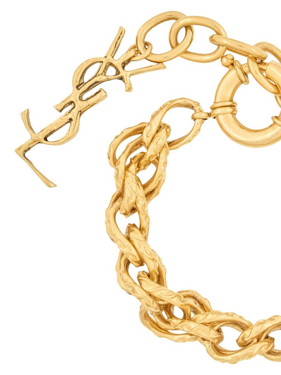 Saint Laurent Women's Bracelet with Ciondolo Cassandre Gold, view 3