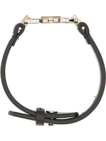 Ferragamo Men's Bracciale Con Doppio Gancini Black