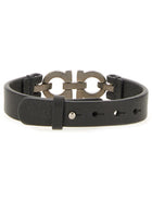 Ferragamo Men's Bracelet with Doppio Gancini Black, view 2