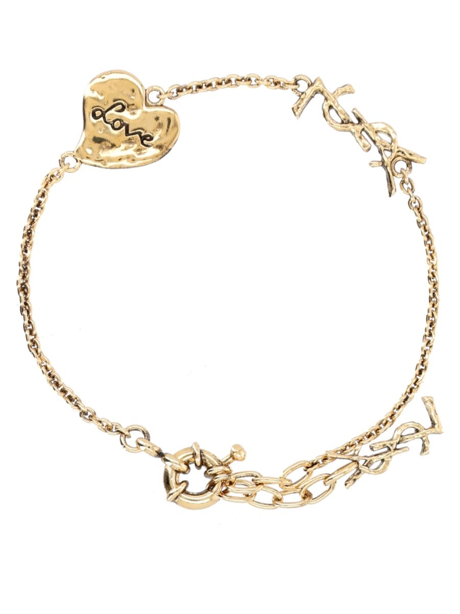 Saint Laurent Women's Heart Cassandre Bracelet Gold