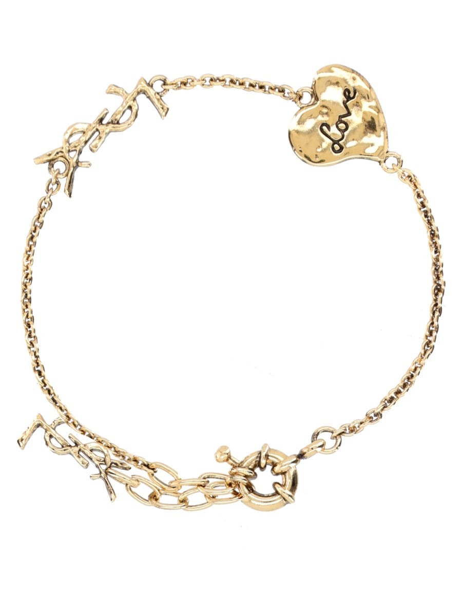 Saint Laurent Women's Heart Cassandre Bracelet Gold