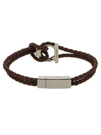 Ferragamo Men's Bracciale Gancini Brown