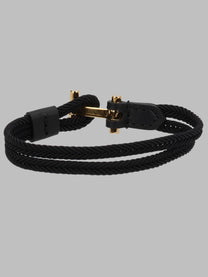 Tom Ford Men's Bracciale in Nylon Intrecciato Black