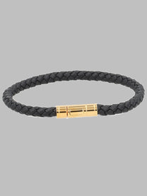 Tom Ford Men's Bracciale in Pelle Intrecciata Black