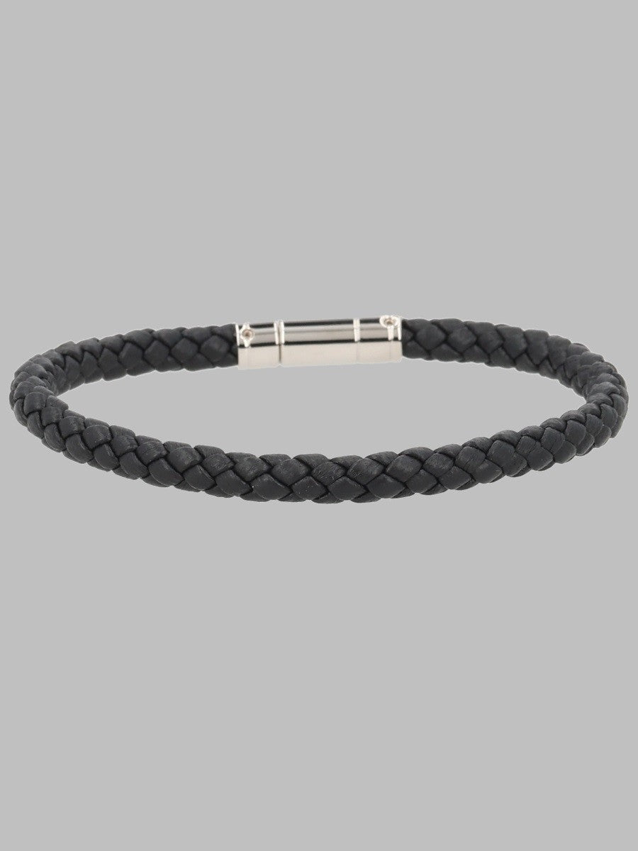 Tom Ford Men's Bracciale in Pelle Intrecciata Black