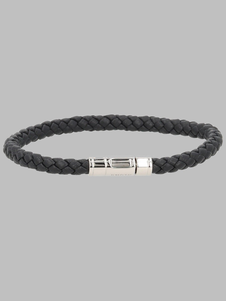 Tom Ford Men's Bracciale in Pelle Intrecciata Black