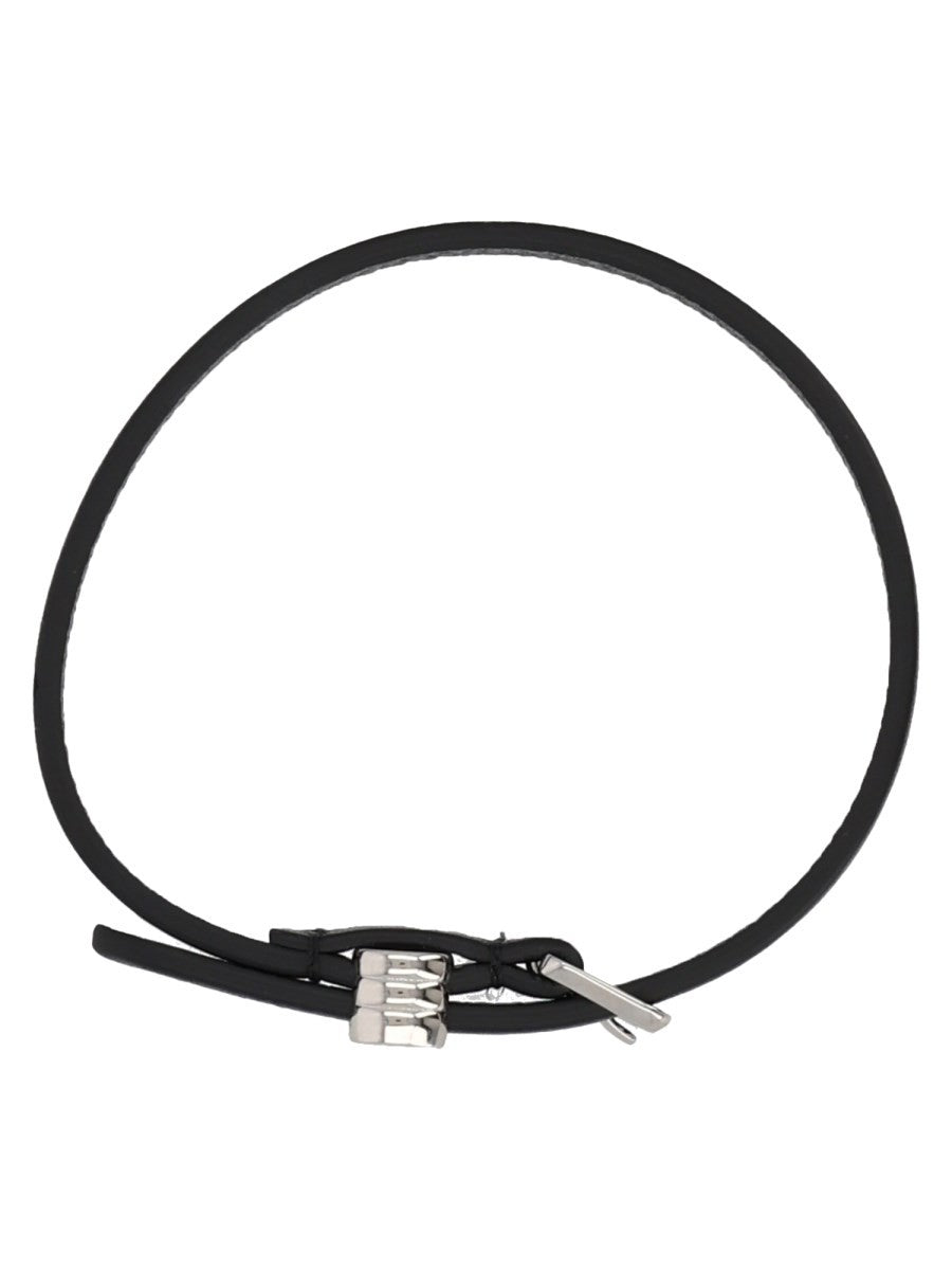Valentino Men's Bracciale Ovalette in Pelle Black
