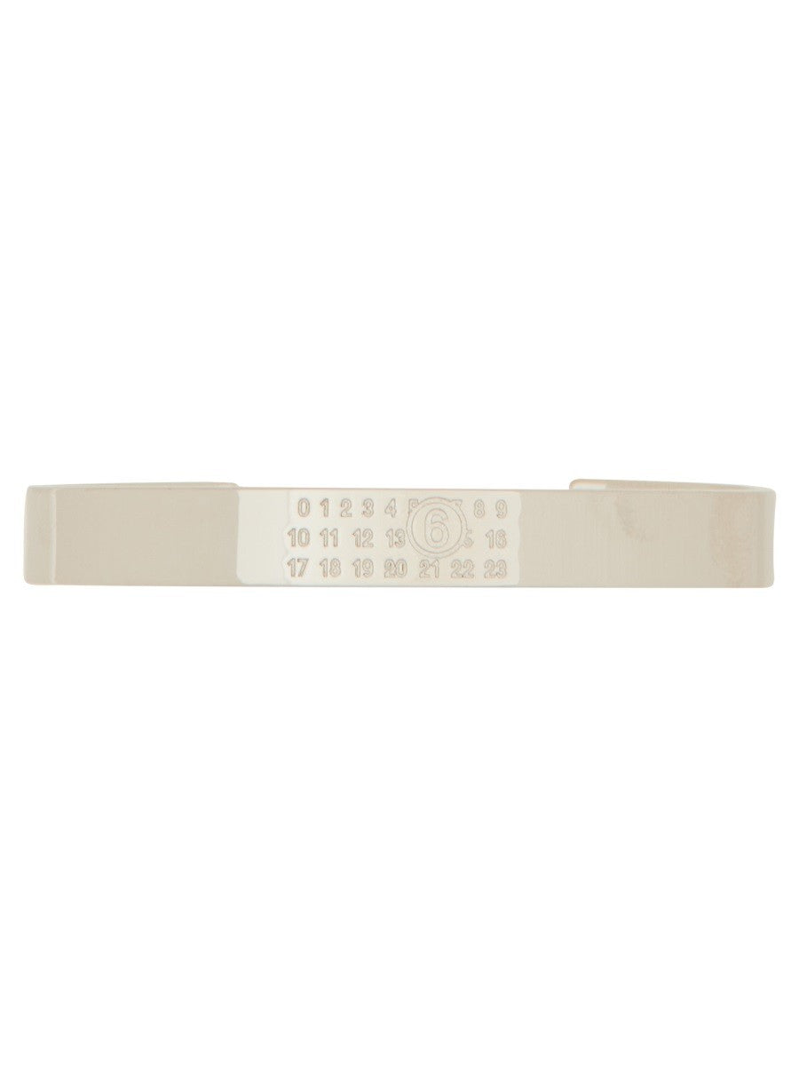 MM6 Maison Margiela Women's Bracciale Rigido Con Numeric Signature Silver
