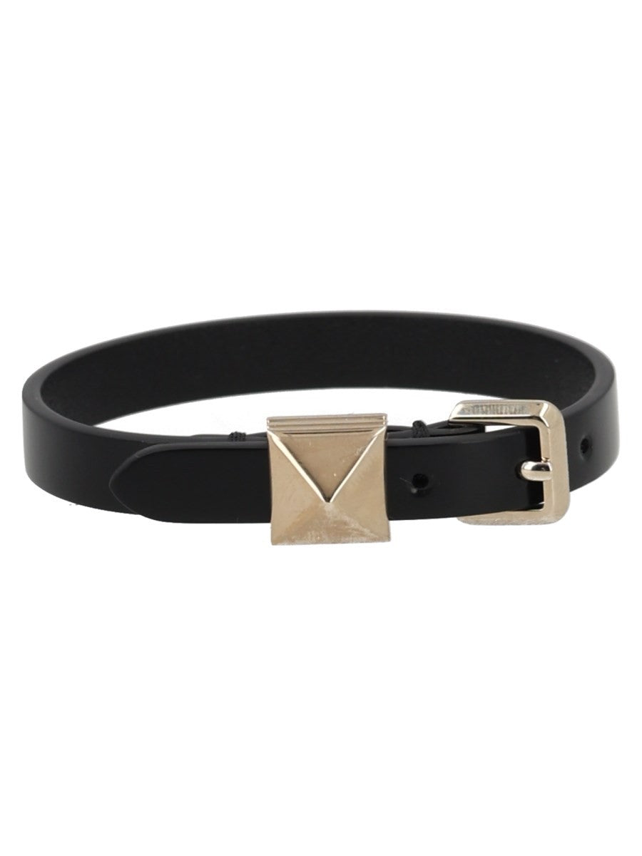 Valentino Women's Bracciale Rockstud in Pelle Black