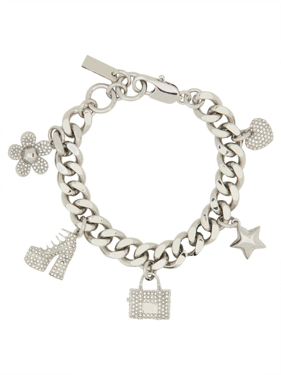 Marc Jacobs Women's Bracciale the Pave Mini Icon Charm Silver