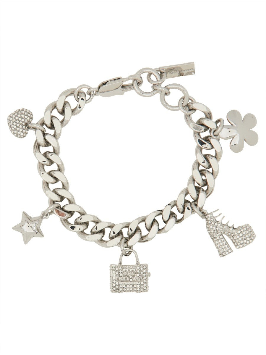 Marc Jacobs Women's Bracciale the Pave Mini Icon Charm Silver