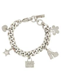 Marc Jacobs Women's Bracciale the Pave Mini Icon Charm Silver