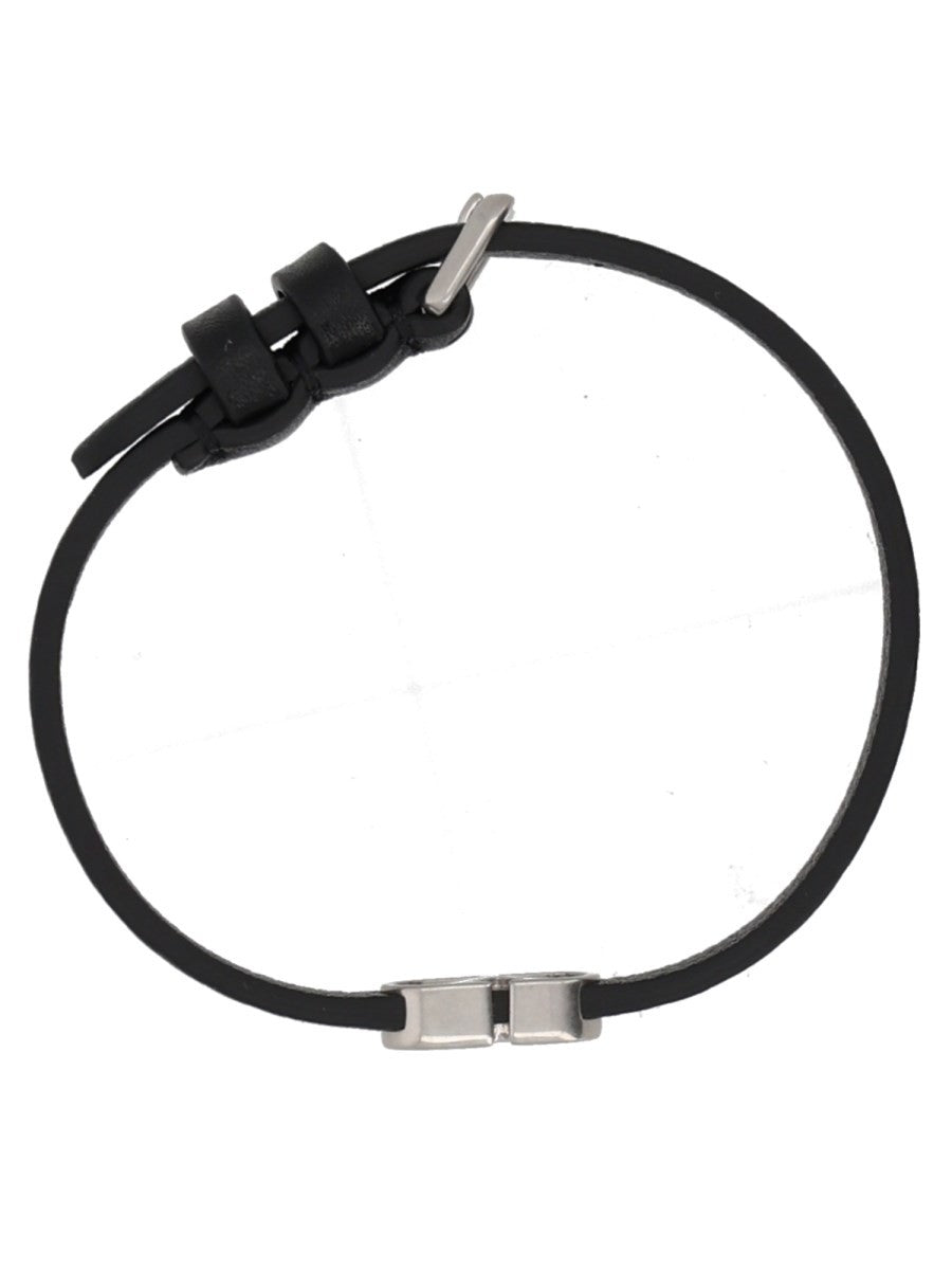 Valentino Men's Bracciale Vlogo Signature in Pelle Black