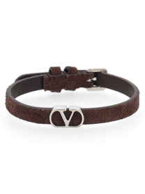 Valentino Men's Bracciale Vlogo Signature Brown