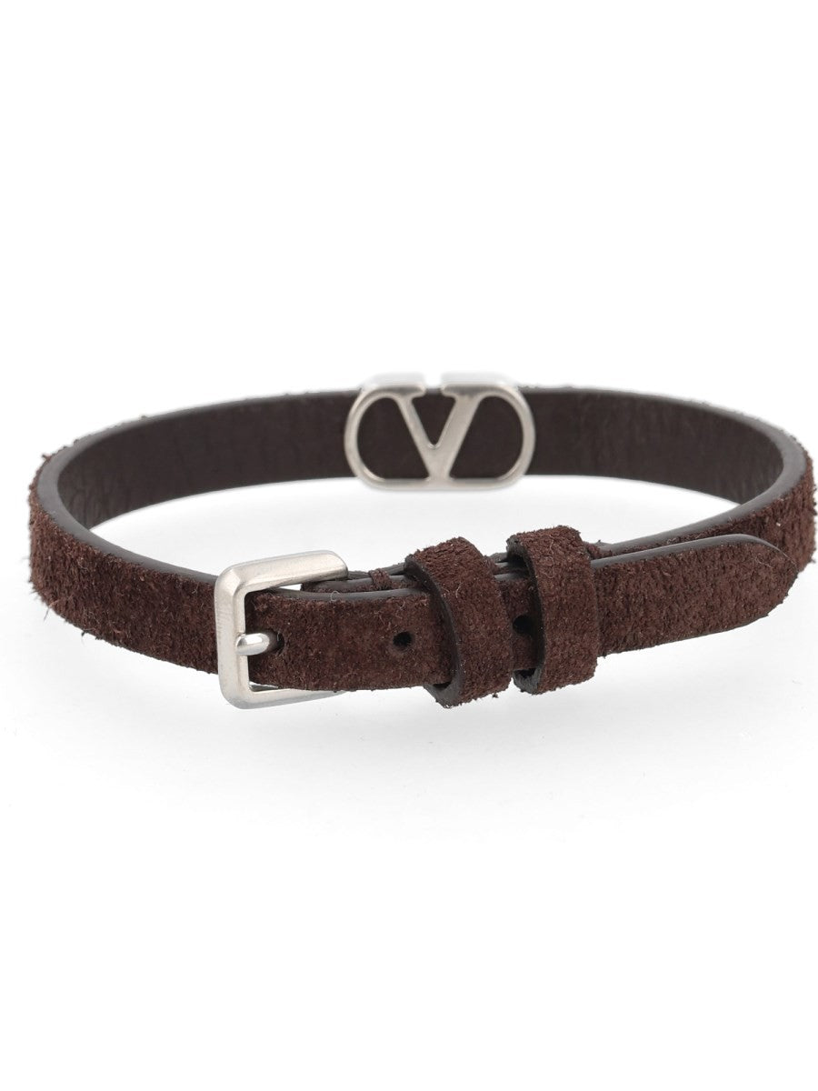 Valentino Men's Bracciale Vlogo Signature Brown