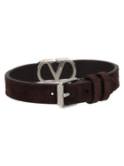 Valentino Men's Vlogo Signature Bracelet Brown, view 2