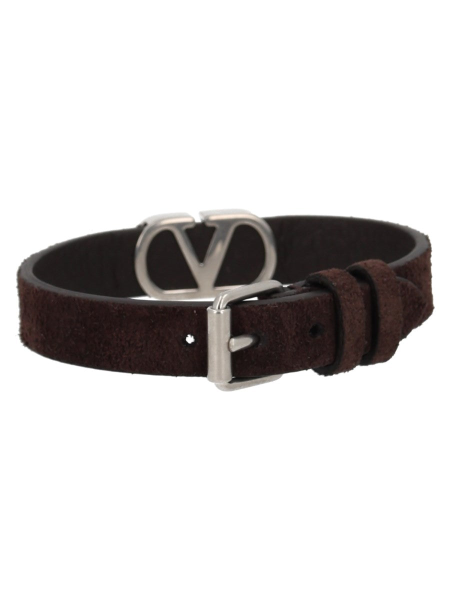 Valentino Men's Bracciale Vlogo Signature Brown