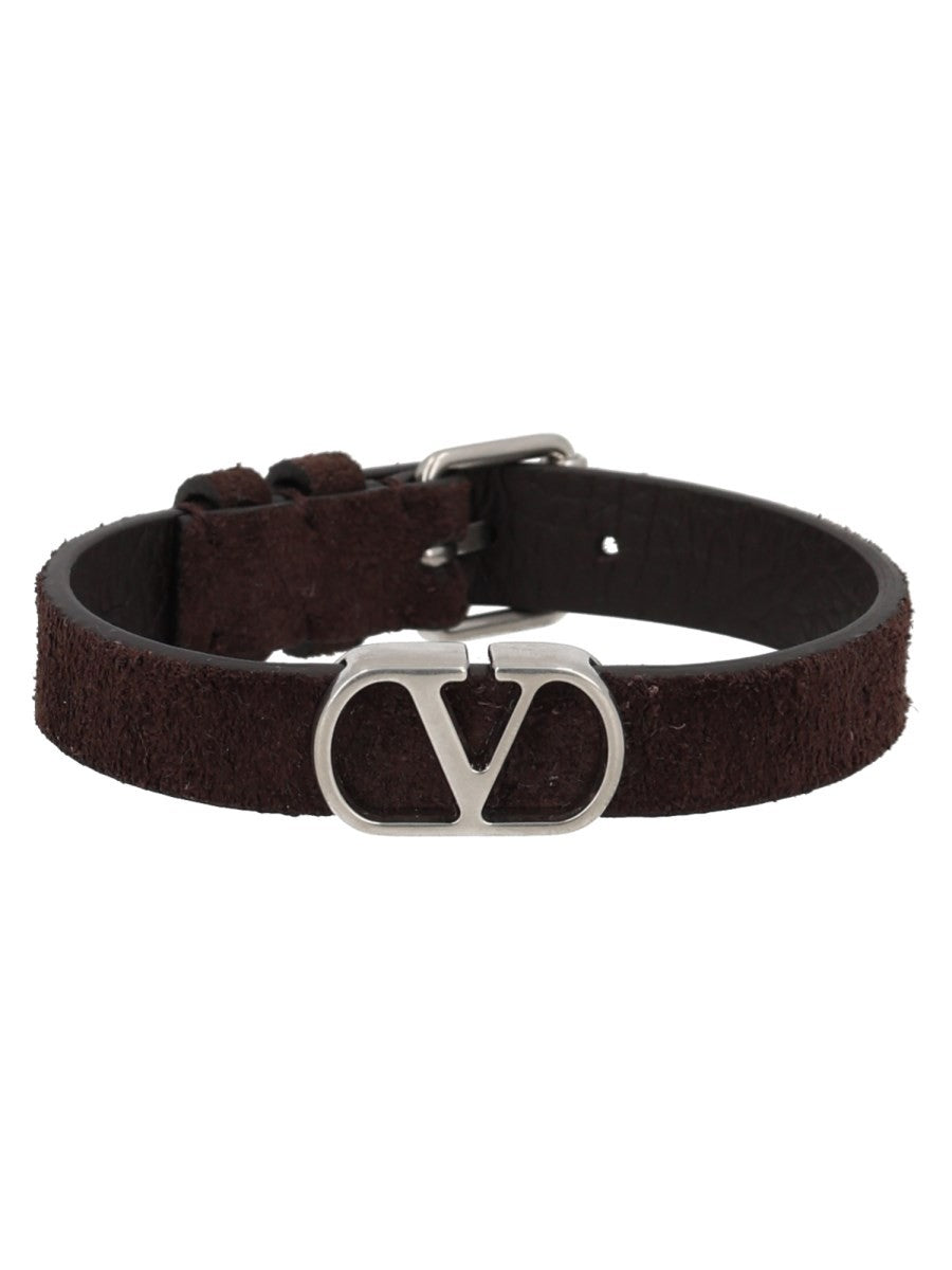Valentino Men's Bracciale Vlogo Signature Brown