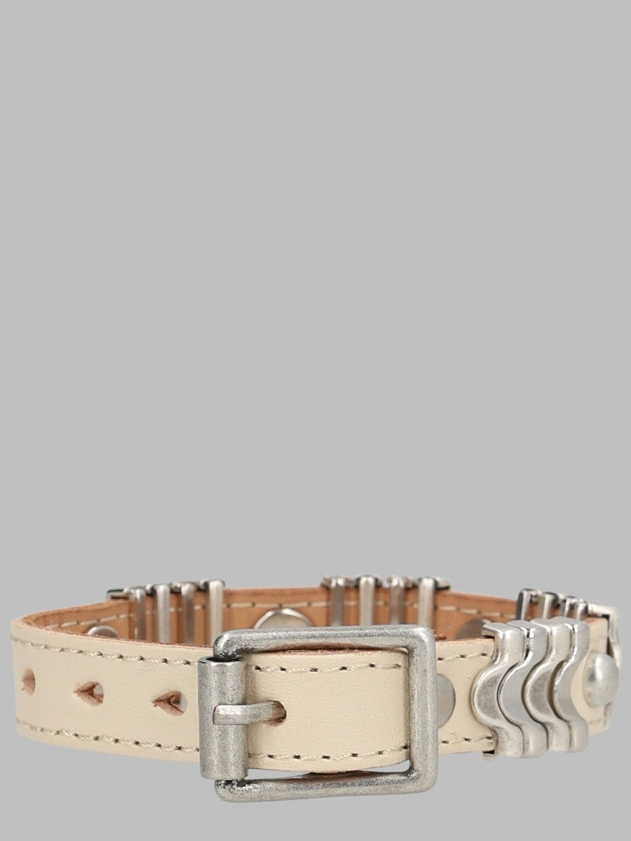 Our Legacy Men's Bracciale Wave in Pelle Beige