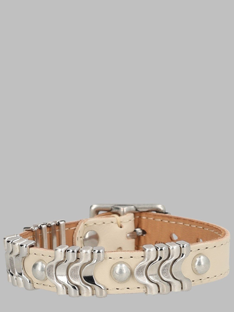 Our Legacy Men's Bracciale Wave in Pelle Beige