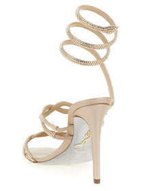 Rene Caovilla Braid Cleo Sandals Beige