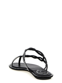 Rene Caovilla Braid Sandals Black