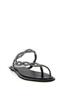 Rene Caovilla Braid Sandals Black