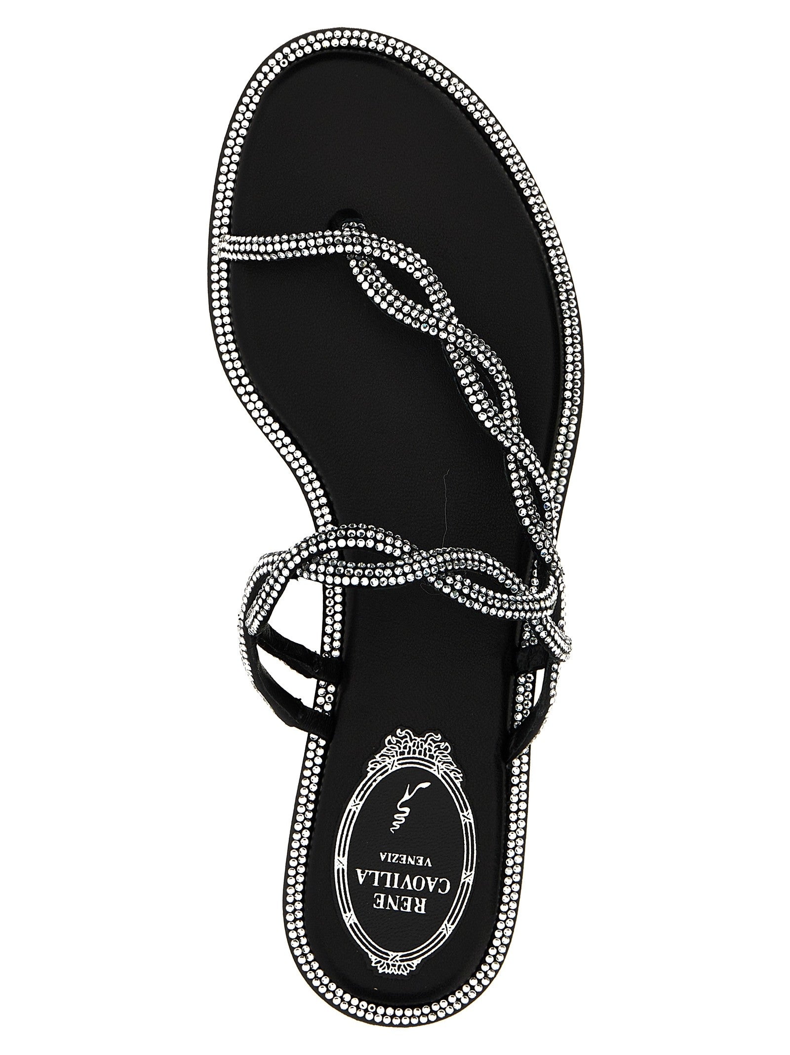Rene Caovilla Braid Sandals Black