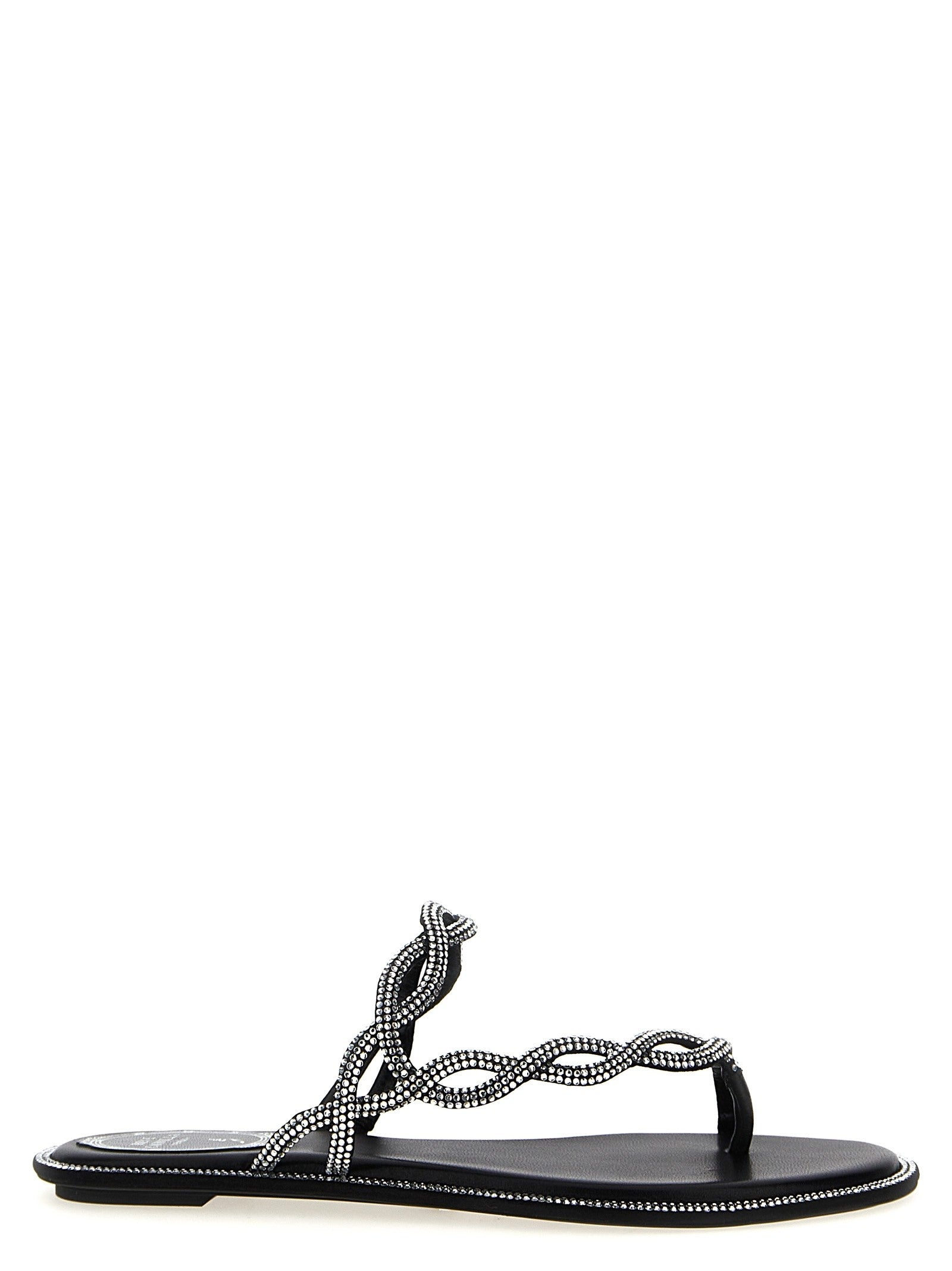 Rene Caovilla Braid Sandals Black