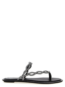 Rene Caovilla Braid Sandals Black