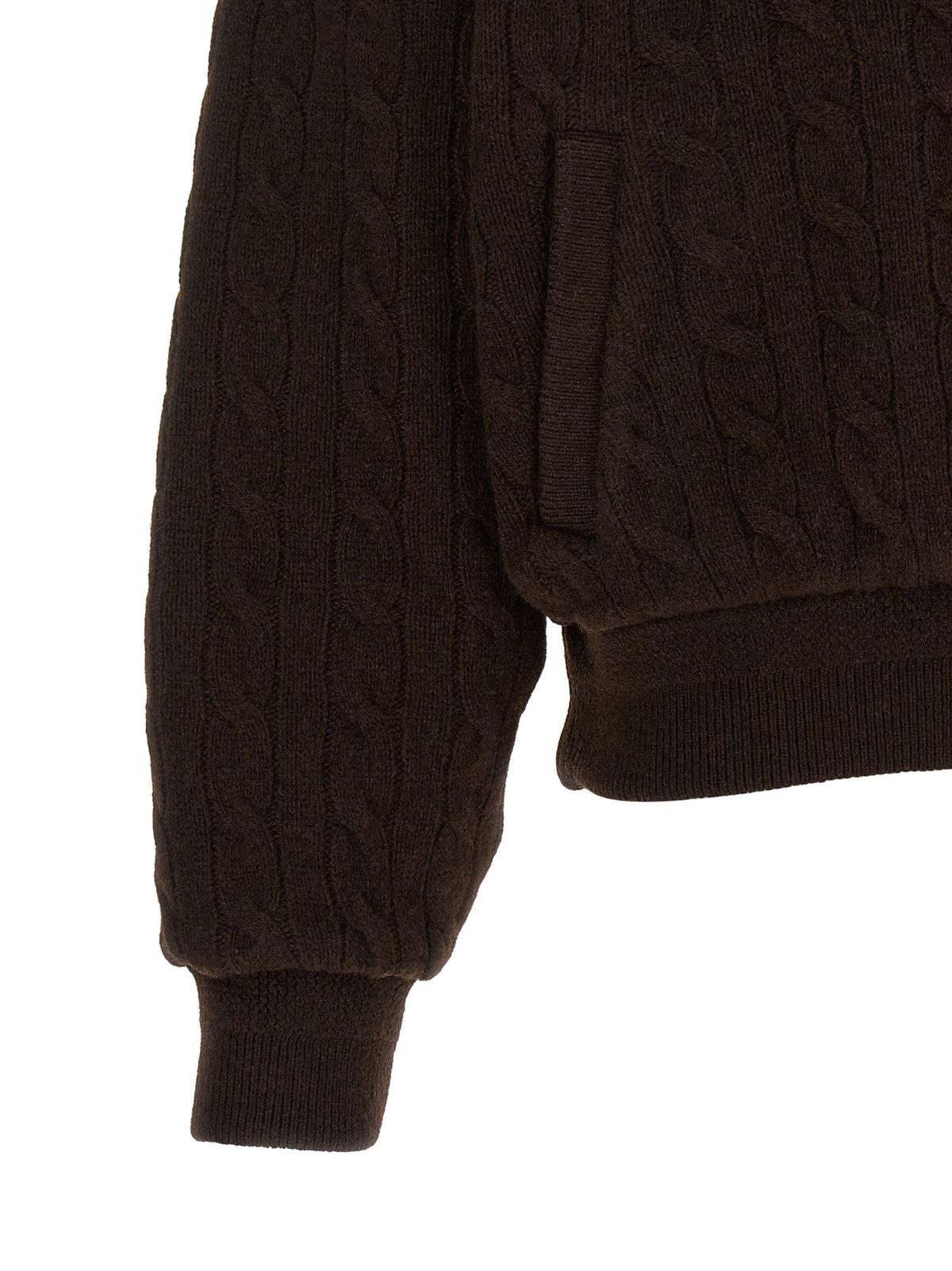 Polo Ralph Lauren Braided Bomber Jacket Brown
