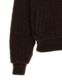 Polo Ralph Lauren Braided Bomber Jacket Brown