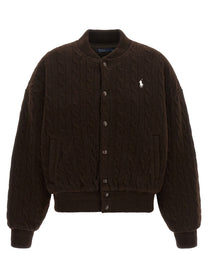Polo Ralph Lauren Braided Bomber Jacket Brown